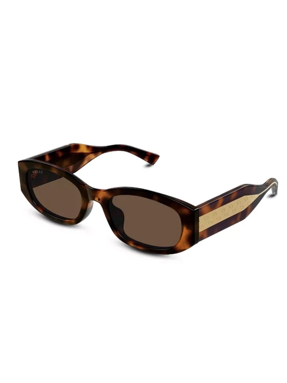 Gucci Rectangular Sunglasses 55mm Havana Brown NEW